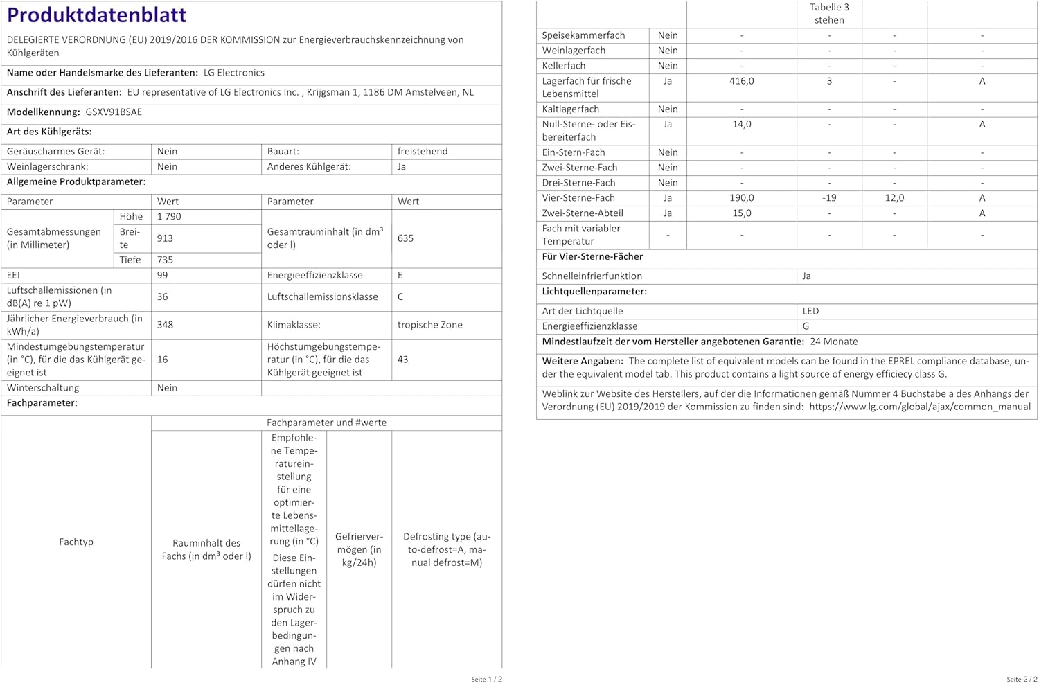 LG GSGV81PYLL Side by Side Kühlschrank, Klasse E, 635 L, Instaview, Kühlschrank mit Gefrierfach, Eis-, Crushed Ice- Wasserspender, Total NoFrost, Smart Inverter Kompressor, Wi-Fi