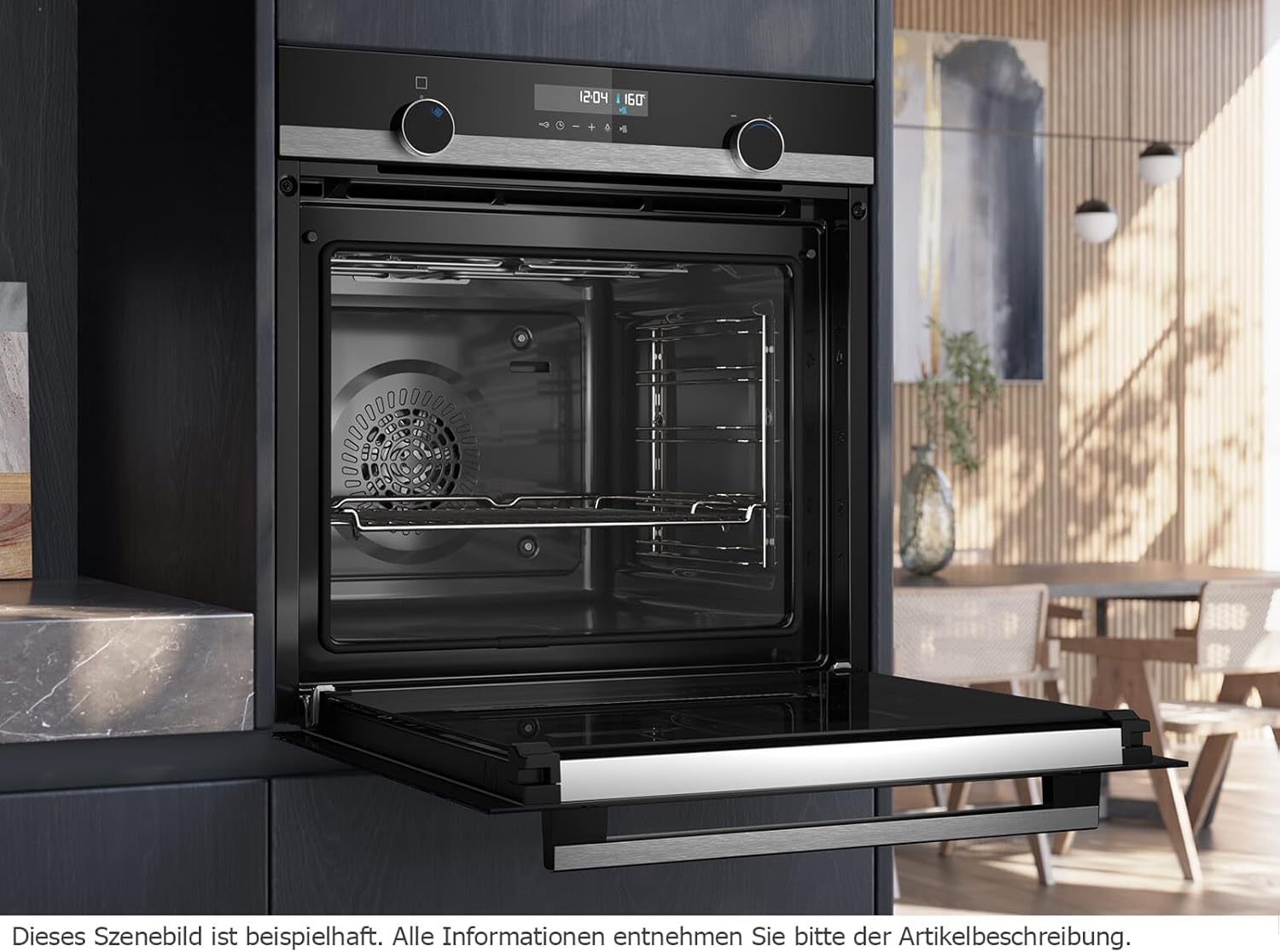 Siemens HB572ABS3, iQ300, Einbau-Backofen 60 x 60 cm, Air Fry, activeClean Pyrolyse Selbstreinung, LED-Touchbedienung, 3D Heißluft, Schnellaufheizung, cookControl10 Automatikprogramme, Edelstahl