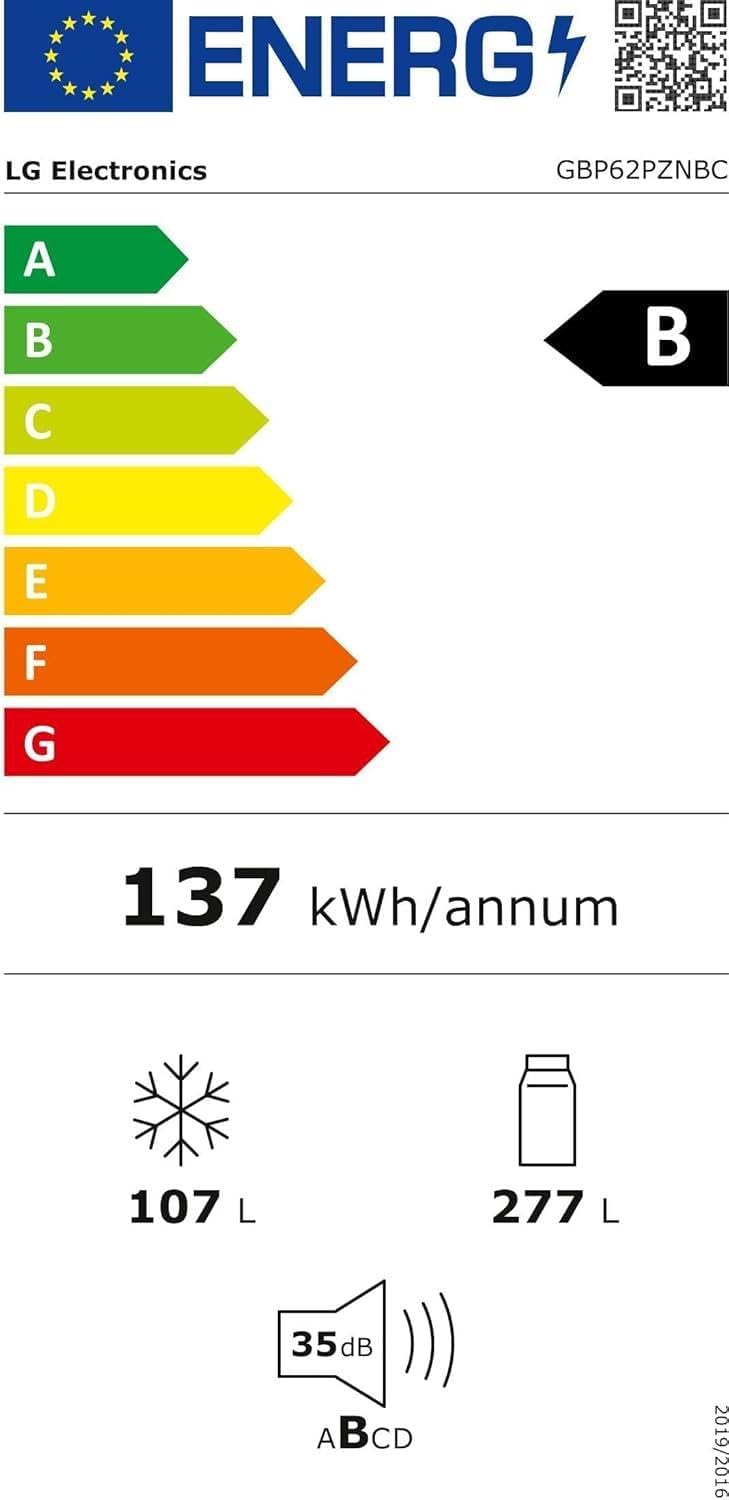 LG GBV22NCCEP Kühl-/Gefrierkombination – Smart Inverter Compressor, Total No Frost, Modern Flat Door Design, Matt Schwarz Metallic, Energieeffizienz A