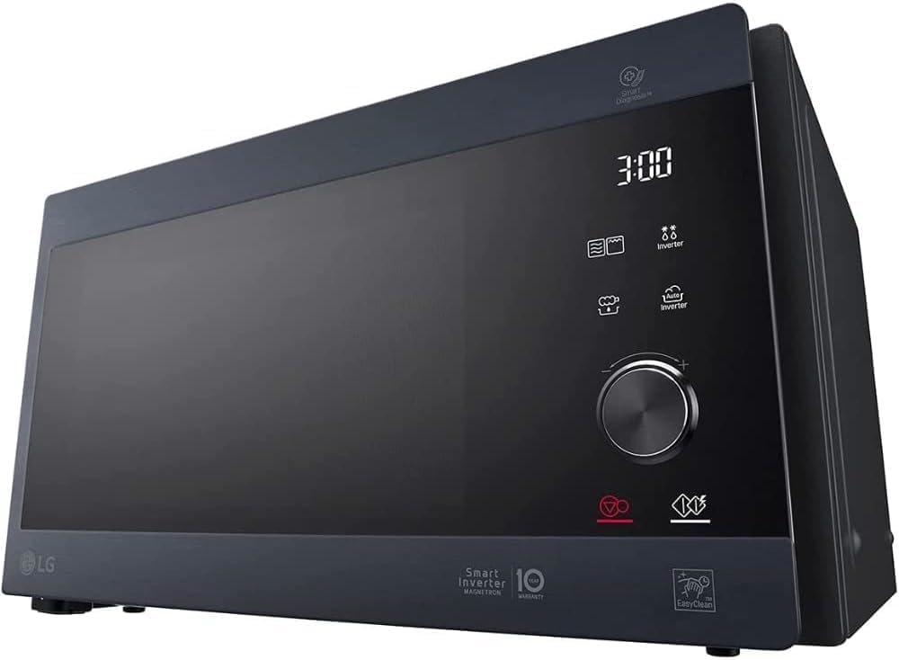 LG MS2595CIS Mikrowelle mit Smart Inverter Technologie, 25 Liter Kapazität, 1000 W, Automatikprogramme, einstellbare Leistungsstufen und EasyClean-Funktion, Silber
