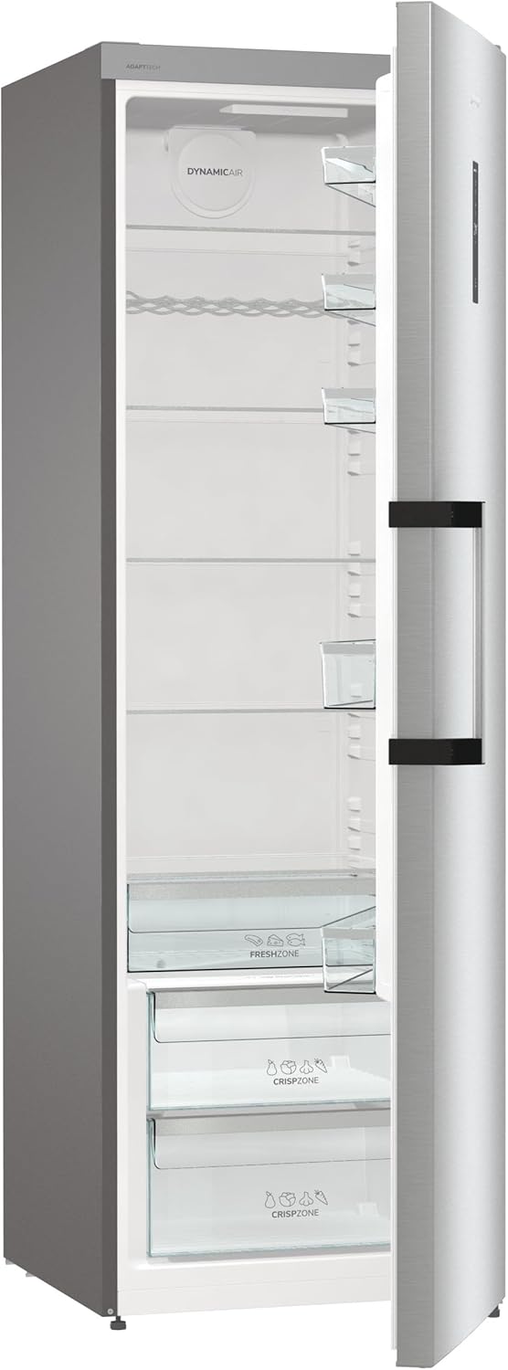 Gorenje R 619 DAXL6 Kühlschrank/AdaptTech/FreshZone/Schnellkühlfunktion/Umluft-Kühlsystem/LED Display / 398l / 185cm / EEK D/Edelstahl