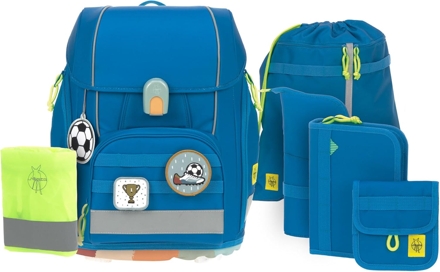 LÄSSIG 7-teiliges Schulranzen Set Kinder/School Set Boxy Unique Schwarz