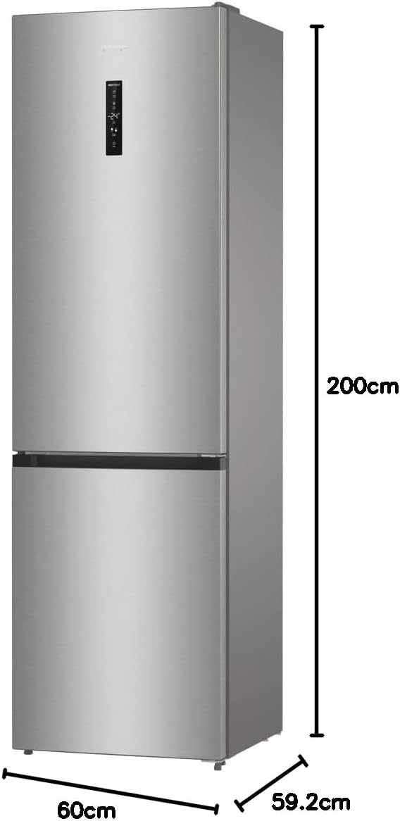 Gorenje N 619EAXL4 Kühl-Gefrier-Kombination/ LED Display/ 186 cm/ 300 l/ NoFrostPLus/ Gemüsefach mit Feuchteregler/ FastFreeze/ edelstahl