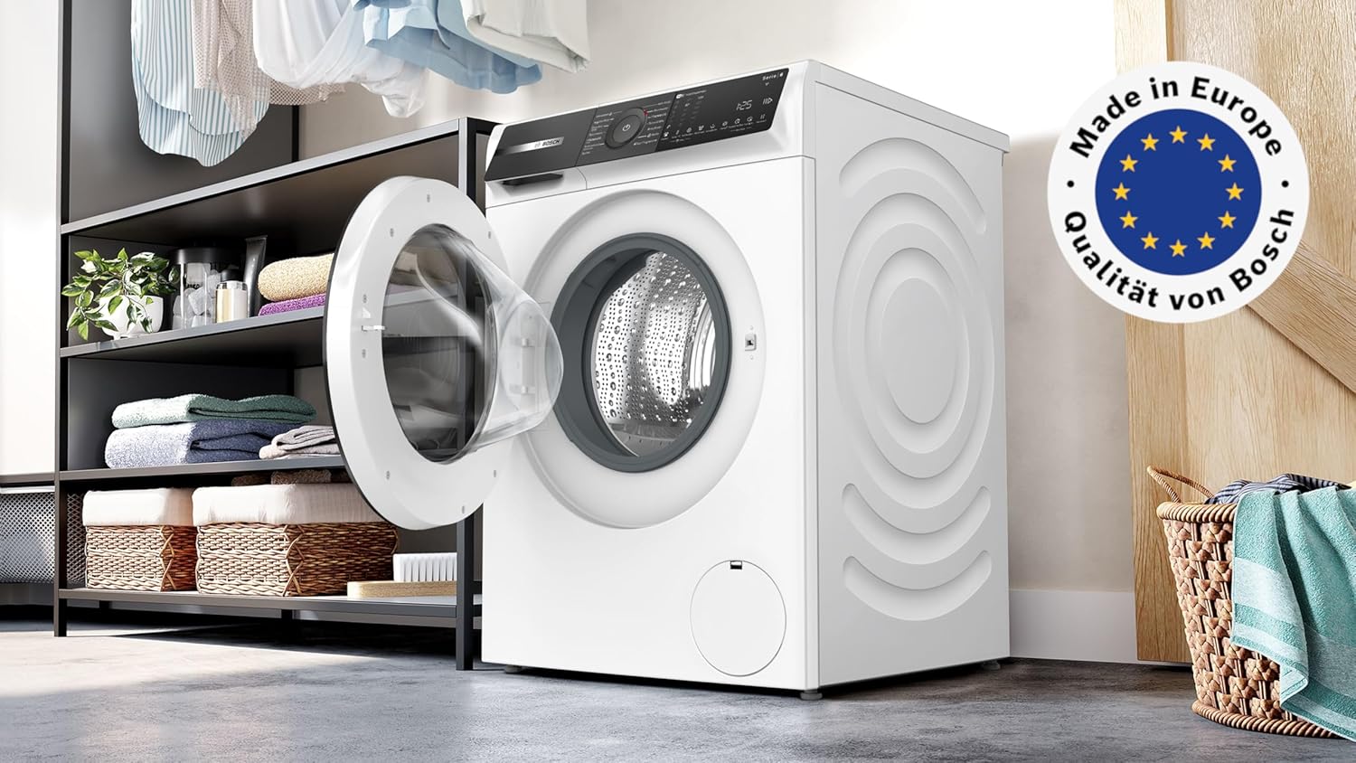 BOSCH WAN28127 Waschmaschine Serie 4, Frontlader mit 8kg Fassungsvermögen, 1400 UpM, Iron Assist, Active Water Plus, EcoSilence Drive, Speed Perfect, Weiß, 60cm