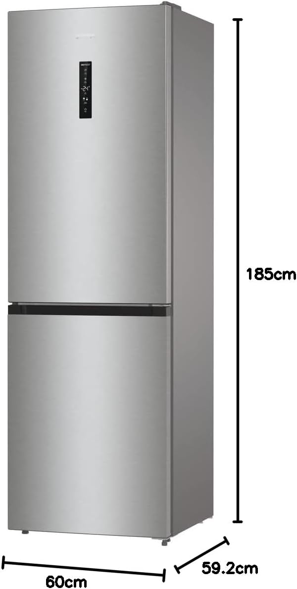 Gorenje N 619EAXL4 Kühl-Gefrier-Kombination/ LED Display/ 186 cm/ 300 l/ NoFrostPLus/ Gemüsefach mit Feuchteregler/ FastFreeze/ edelstahl