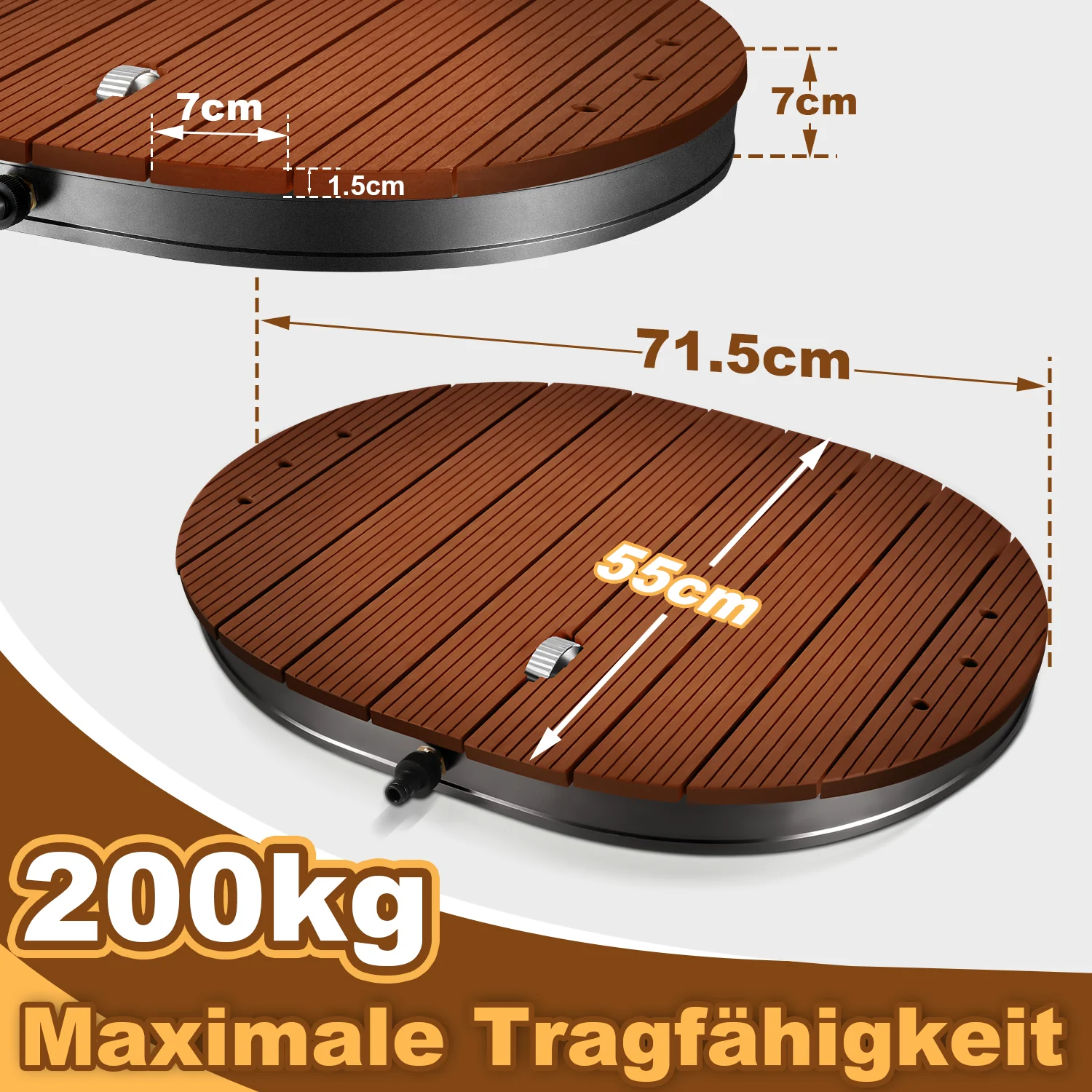 Sonnewelt Bodendusche Gartendusche mit Furad und Kupfer-Düsen