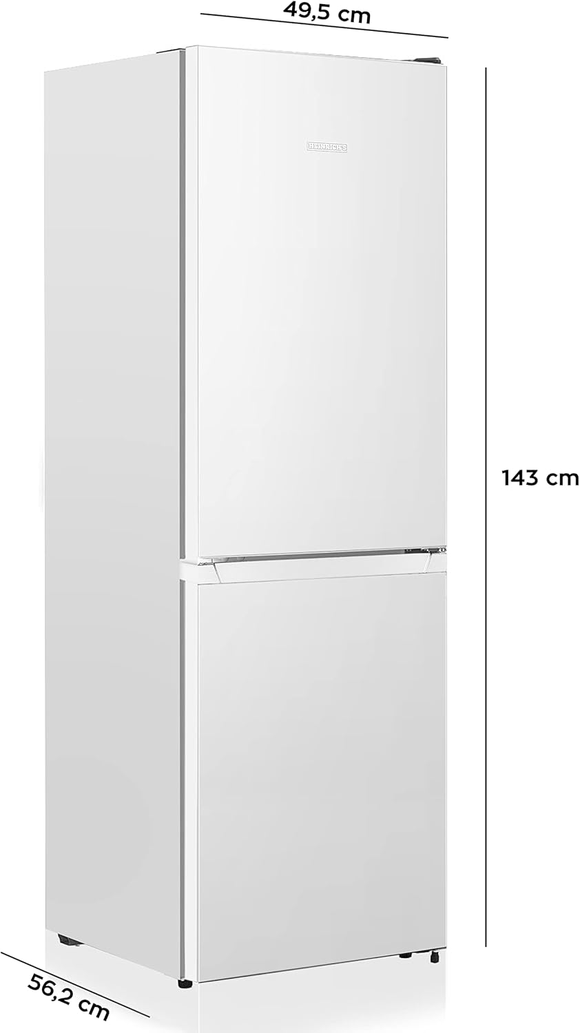 Heinrich´s Kühlgefrierkombination 175Liter, Kühlvolumen 122L, Gefrierfach 53L,LED Innenraumbeleuchtung, Kühlschrank Türanschlag wechselbar, leise 39dB,große Tiefkühlboxen, 7 Temperaturstufen, schwarz