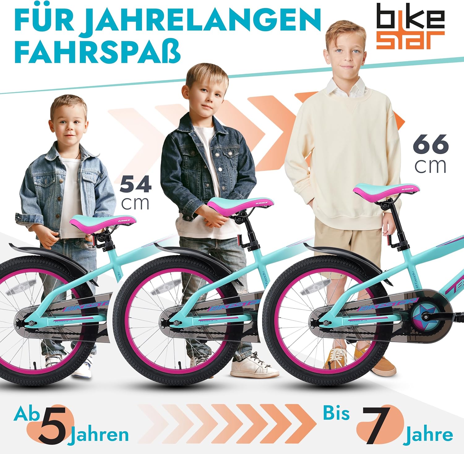 BIKESTAR Kinderfahrrad 18 Zoll für Mädchen und Jungen ab 5 Jahre | Kinderrad Urban Jungle | Fahrrad für Kinder | Risikofrei Testen