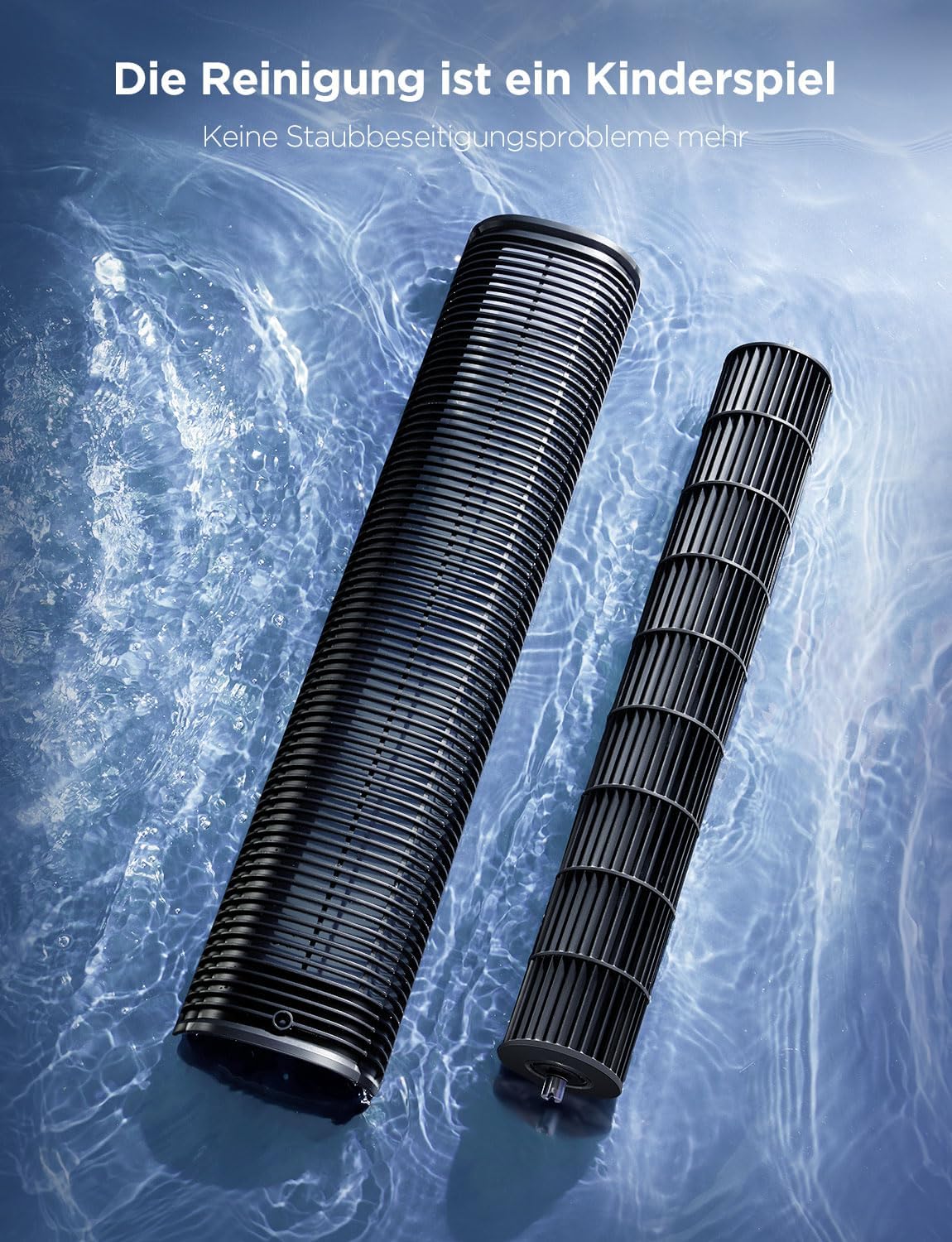 GoveeLife 27 dB leiser Ventilator, 12 Geschwindigkeiten bis zu 8 m/s, 5 Modi, 24-Stunden-Timer, intelligenter Turmventilator mit 150°-Oszillation, APP- und Sprachsteuerung für Zuhause, schwarz