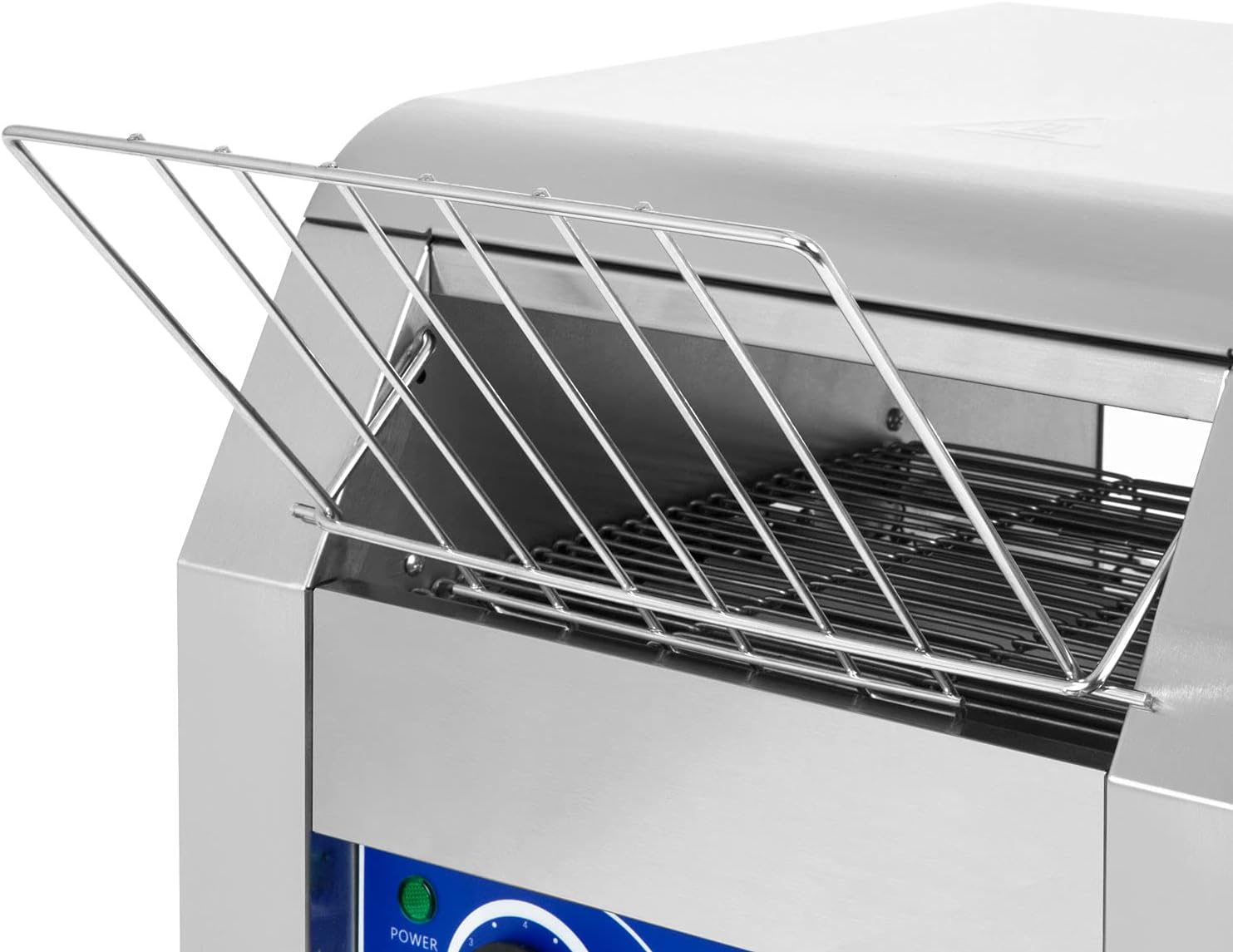 vertes Durchlauftoaster Toaster mit Laufband aus Edelstahl (1940W, 230V, Gastro Profi für Toast und Burger Buns, Zugabefach, 2 Ausgabefächer, 7 Geschwindigkeitsstufen, Krümelschublade, 2 Modi)