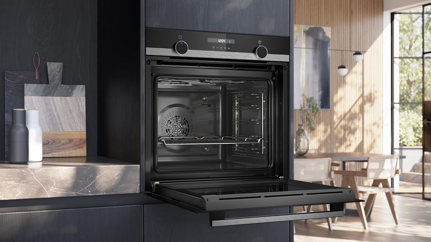 Siemens HB572ABS3, iQ300, Einbau-Backofen 60 x 60 cm, Air Fry, activeClean Pyrolyse Selbstreinung, LED-Touchbedienung, 3D Heißluft, Schnellaufheizung, cookControl10 Automatikprogramme, Edelstahl