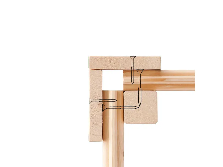 Karibu Gartenhaus »Carlos«, Satteldach, Witterungsschutz, Tür mit 3 Lichtausschnitten