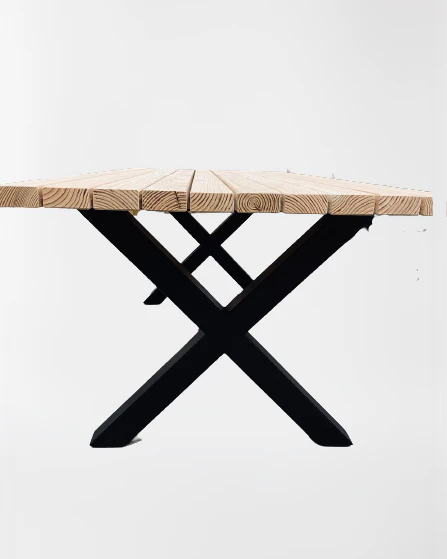 Serie Andy | Gartentisch- Eiche - inkl. Tischbein X-Form - versch. Gren