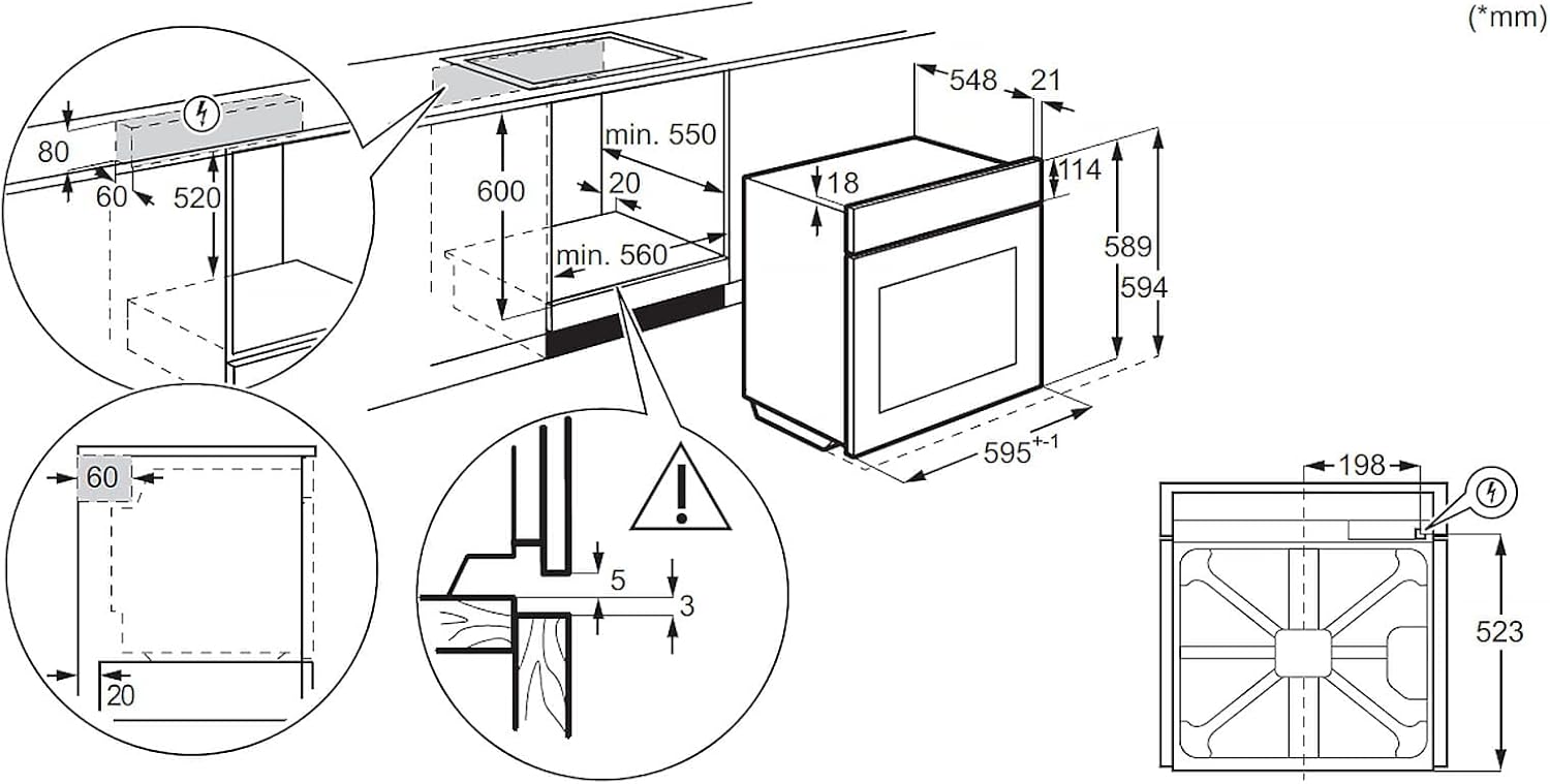 AEG EPS33102ZM Einbauherd/Pyrolyse – Selbstreinigung/Grillfunktion/Display mit Uhr/Kindersicherung/A+ / Edelstahl mit Antifingerprint