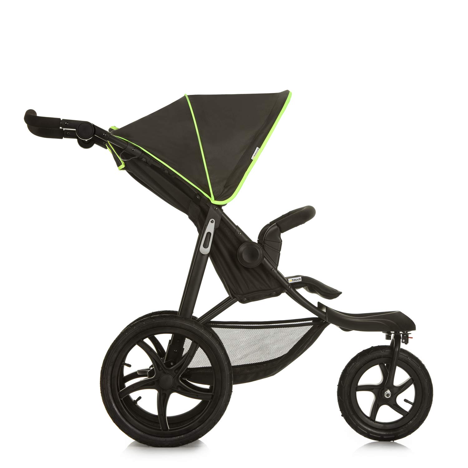 hauck Kinderwagen Runner 2, Dreirad Buggy mit XL Lufträder für Kinder bis 22 kg, UV-Schutz 50+, Belüftungsfenster, Höhenverstellbar, Faltbar, XL Korb bis 3 kg, Liegefunktion (Black)