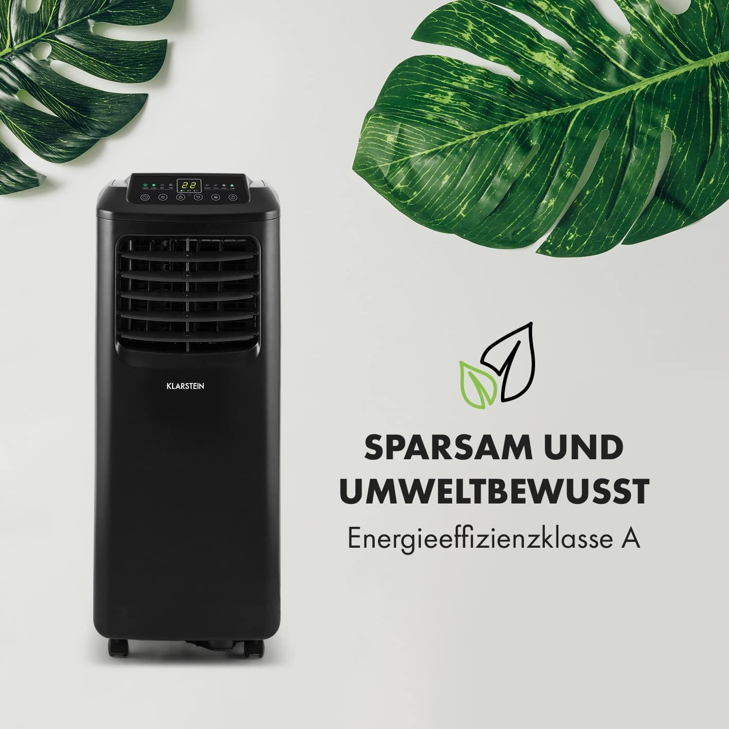Klarstein Klimaanlage, 4-in-1 Klimagerät, Entfeuchter, Ventilator & Nachtmodus, Mobile Klimaanlage mit Abluftschlauch, App-Steuerung, Air Conditioner für Räume bis 44 m², 9000 BTU, Weiß