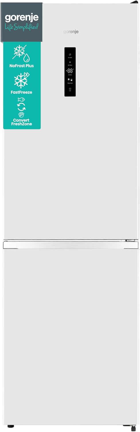 Gorenje N 619EAXL4 Kühl-Gefrier-Kombination/ LED Display/ 186 cm/ 300 l/ NoFrostPLus/ Gemüsefach mit Feuchteregler/ FastFreeze/ edelstahl