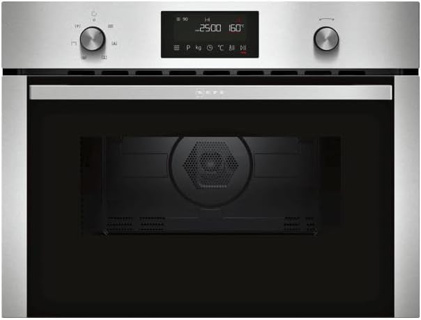NEFF C1CMG84N0, N 50, Einbau Mikrowelle mit Heißluft, 45,4 x 59,4 x 57,0 cm (H x B x T), 44 l, Grill, 15 Automatikprogramme, Easy Clean, Edelstahl