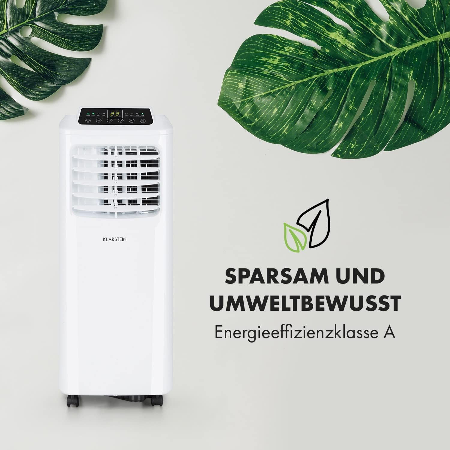 Klarstein Klimaanlage, 4-in-1 Klimagerät, Entfeuchter, Ventilator & Nachtmodus, Mobile Klimaanlage mit Abluftschlauch, App-Steuerung, Air Conditioner für Räume bis 44 m², 9000 BTU, Weiß