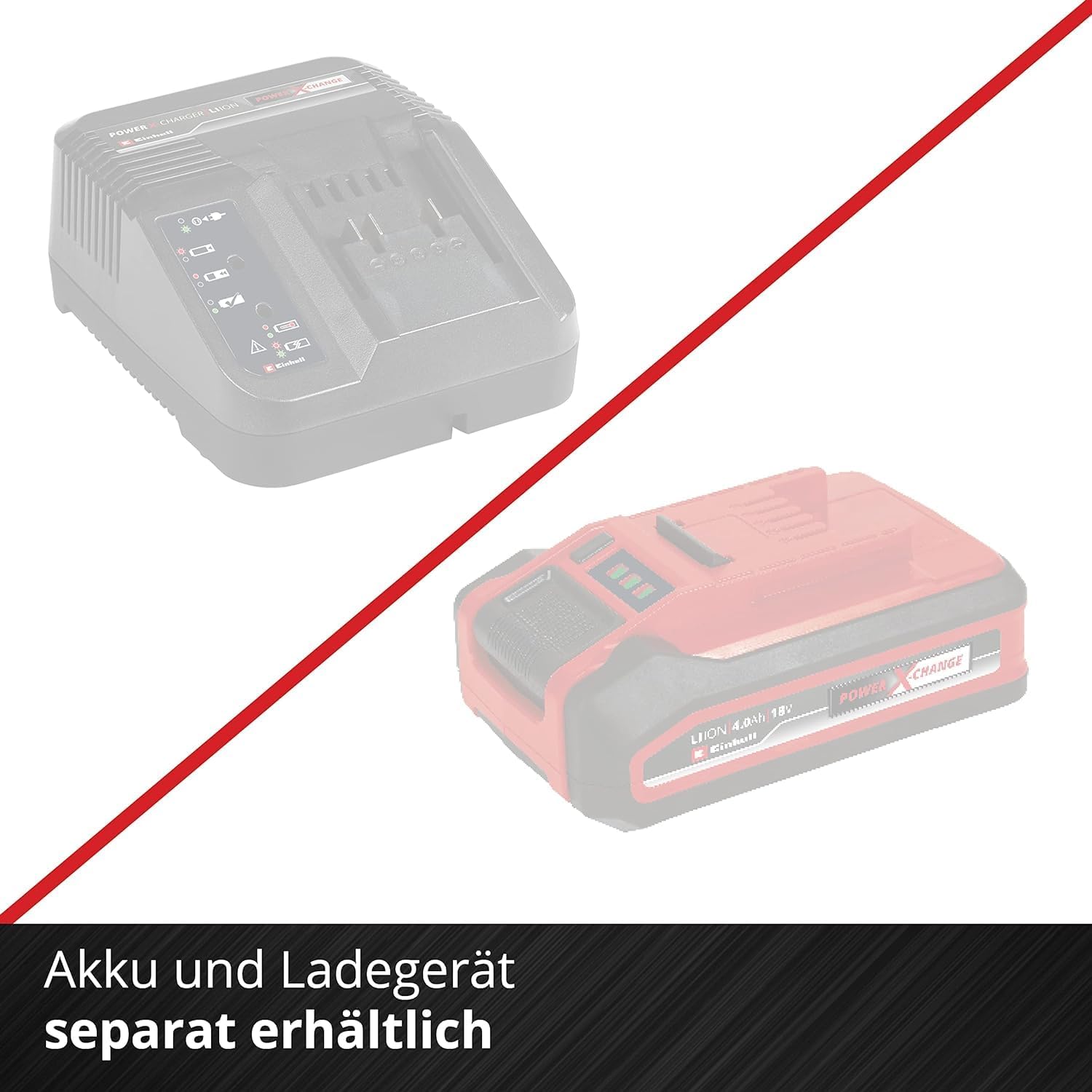 Einhell Akku-Rasenmher GE-CM 18/33 Li Kit Power X-Change (18 V, 33 cm Schnittbreite, bis 200 m, Brushless, 30L Fangkorb, 25-65 mm Schnitthhe, inkl. 4,0 Ah Akku + Ladegert)