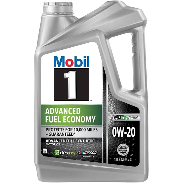 Mobil 1 Motor Oil, Advanced Fuel Synthetic, Advanced Fuel Economy, OW-20 - 5 qt