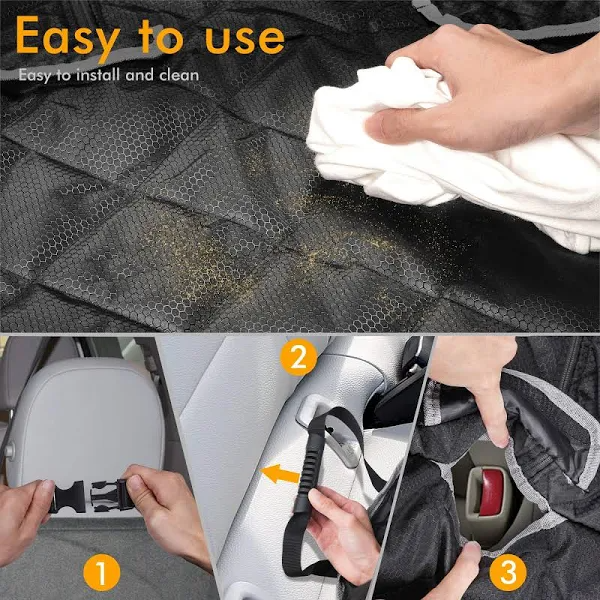 Bronzeman 100% Waterproof Bench Car Seat Cover Protector - Strong & Durable,Heavy-Duty and Nonslip Rear Back Seat Cover with Middle Seat Belt