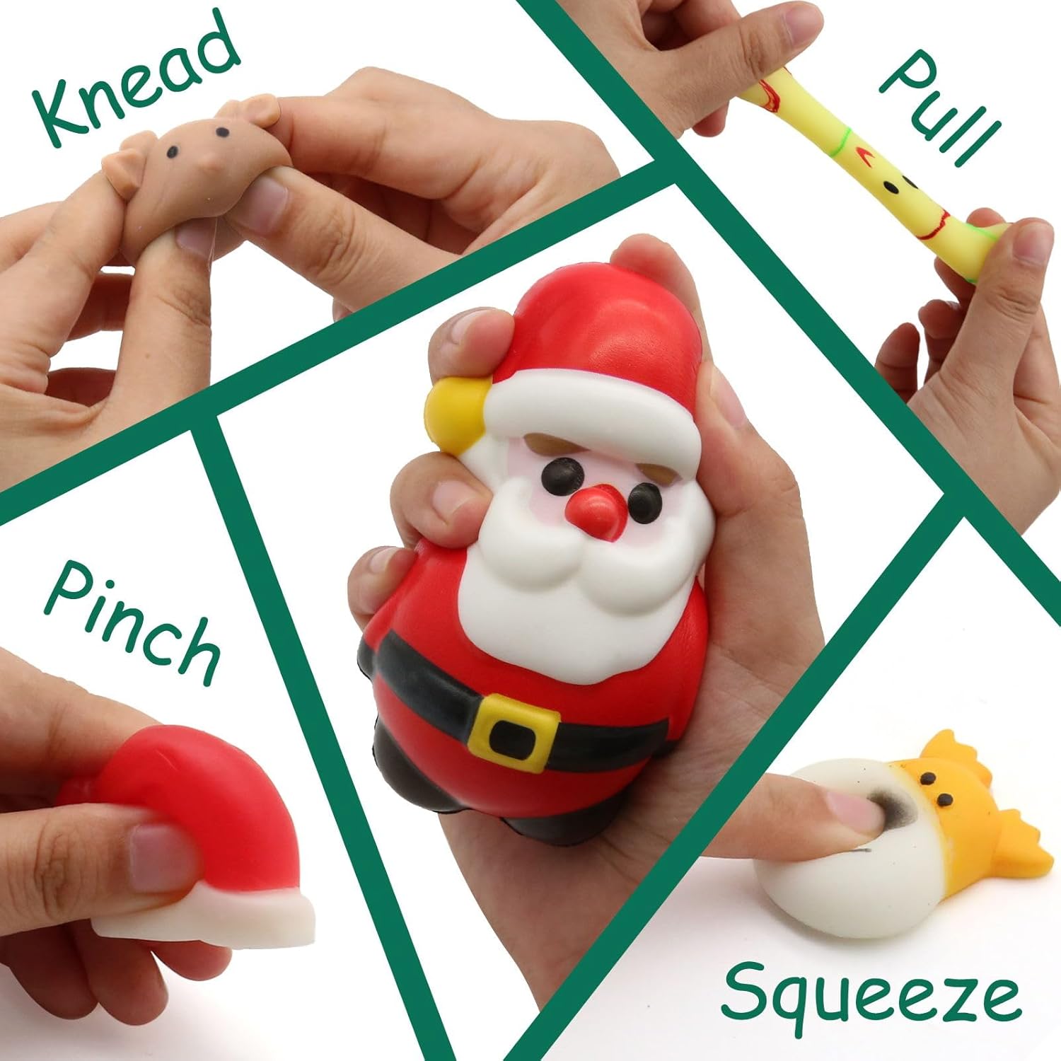 Christmas Advent Calendar 2023 with 4 Cute Jumbo and 20 Mochi Squishy Assorted Toys, 24 Days Countdown Calendar, Xmas Stocking Stuffers Gifts for Boys Girls Christmas Party Favor