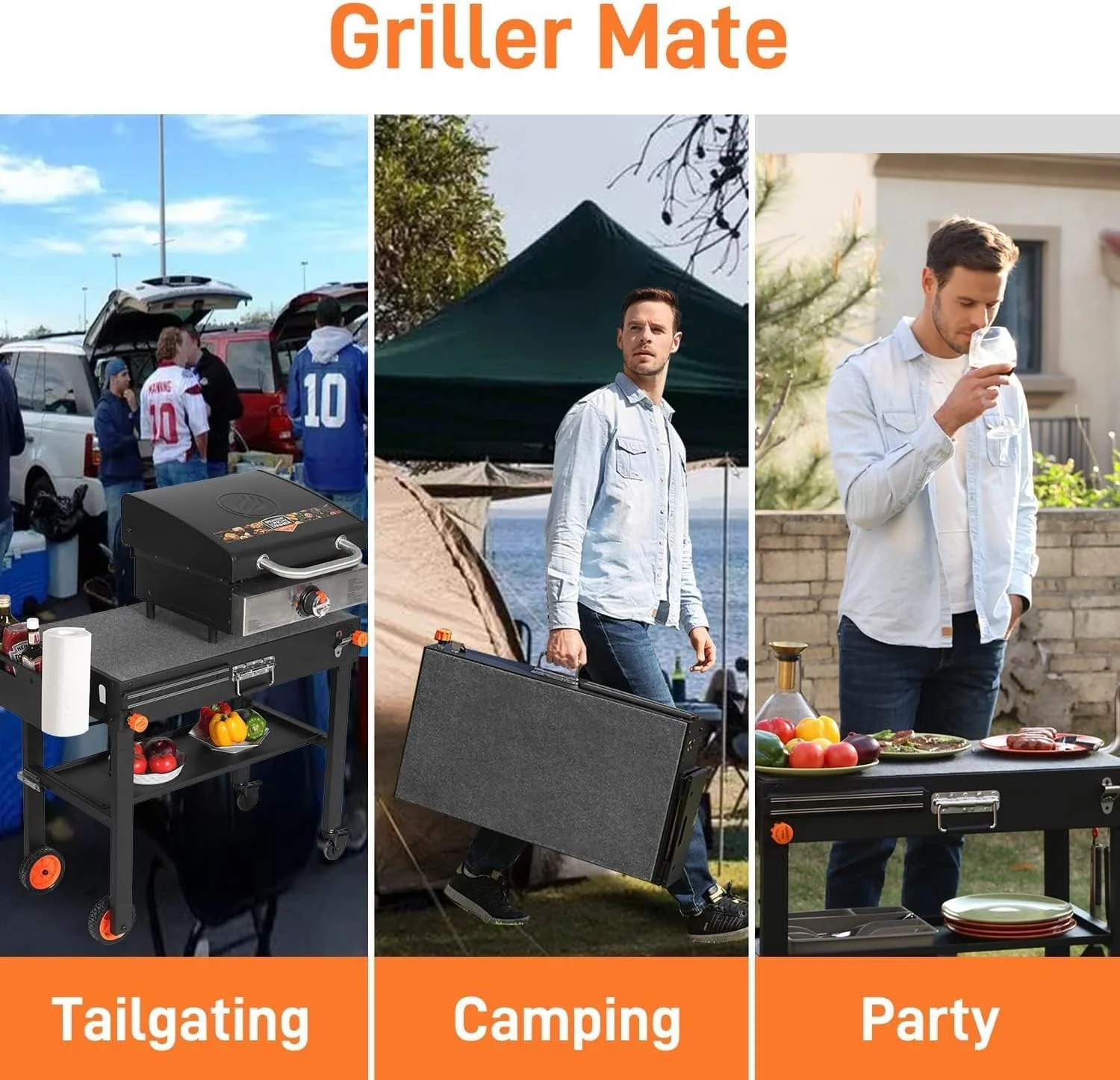 Outdoor Grill Table - Sturdy Grill Cart for Blackstone 17