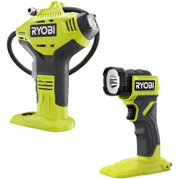 Ryobi P737D-PCL660B ONE+ 18V Cordless 2-Tool Combo Kit with High Pressure Inflator with Digital Gauge and Cordless LED Light