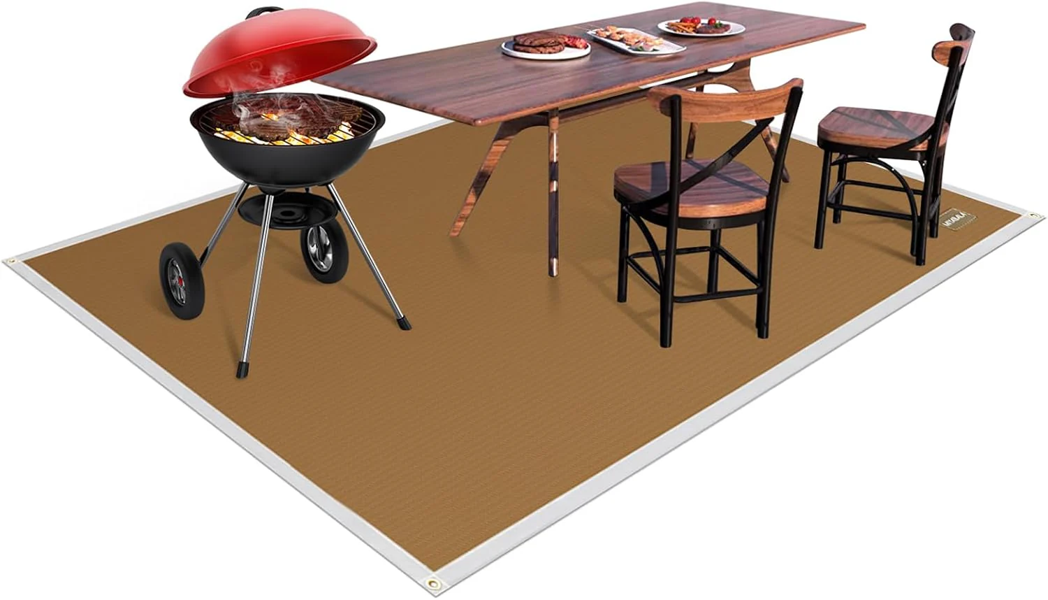 Large Grill Mat, 70x60 Inch Outdoor Deck Protector, Fireproof