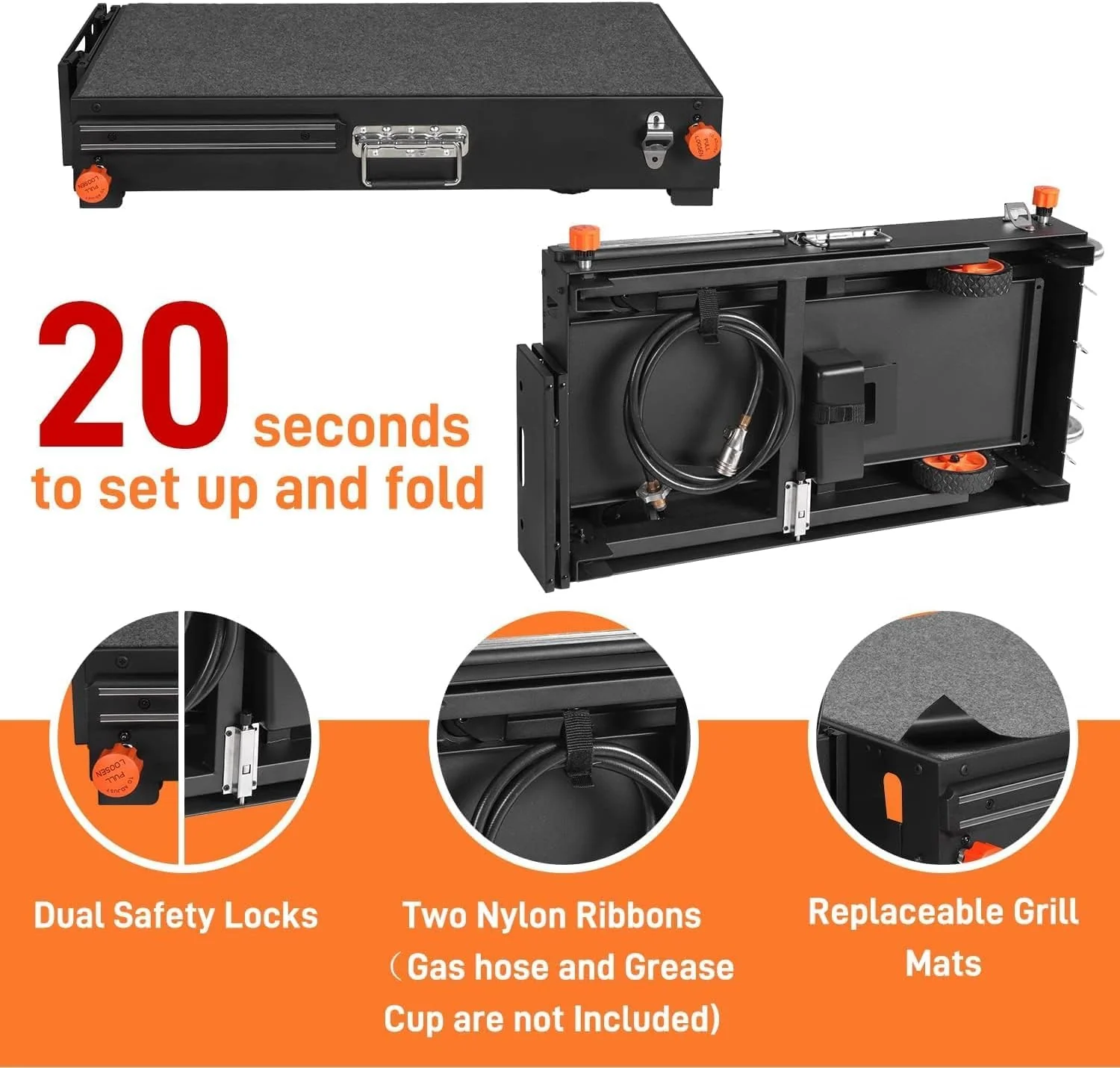 Outdoor Grill Table - Sturdy Grill Cart for Blackstone 17