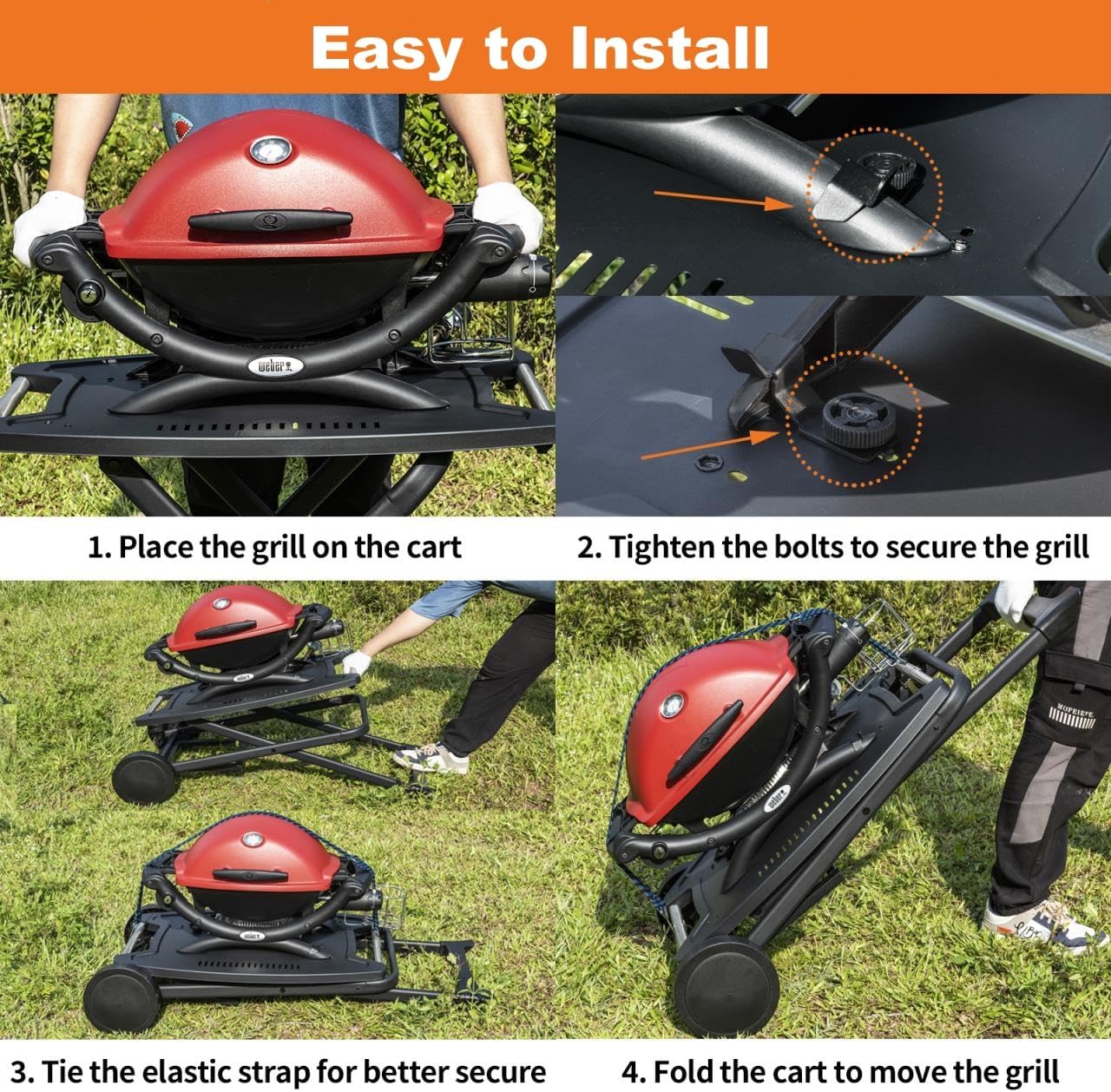 Outdoor Grill Cart Table with Storage, Stainless Steel BBQ Prep Station