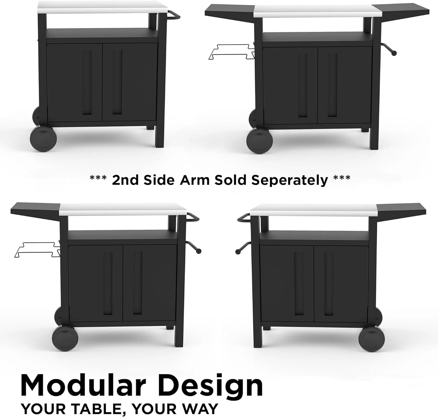 XL Grill Cart Outdoor with Storage - Modular BBQ Cart