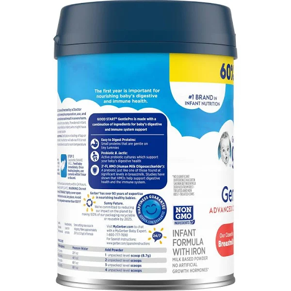 Gerber Good Start Gentle Pro Infant Formula, Milk Based Powder, with Iron, 0 to 12 Months - 32 oz