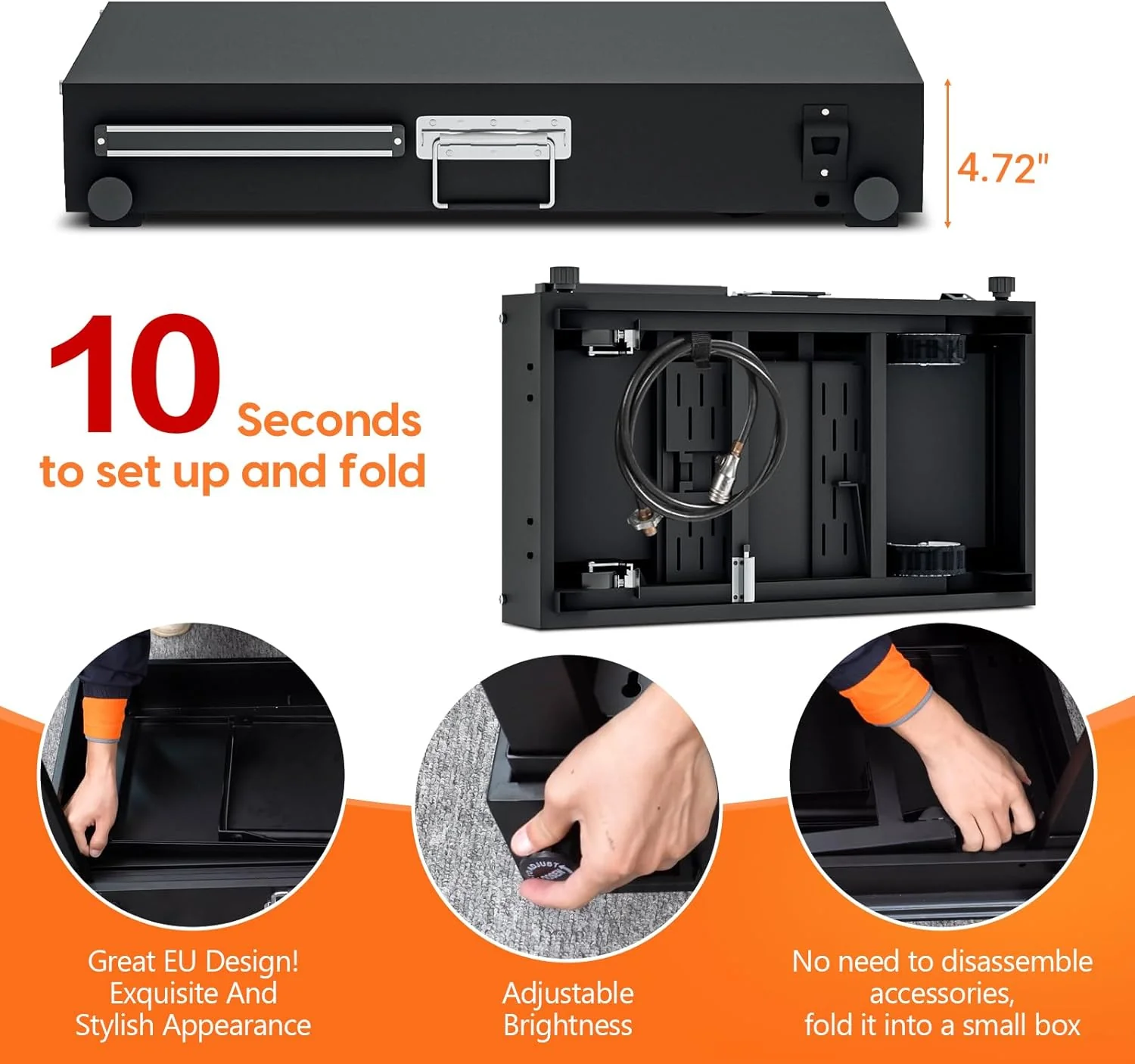 Portable Grill Table Stand for Blackstone & Ninja Griddles - Durable Metal