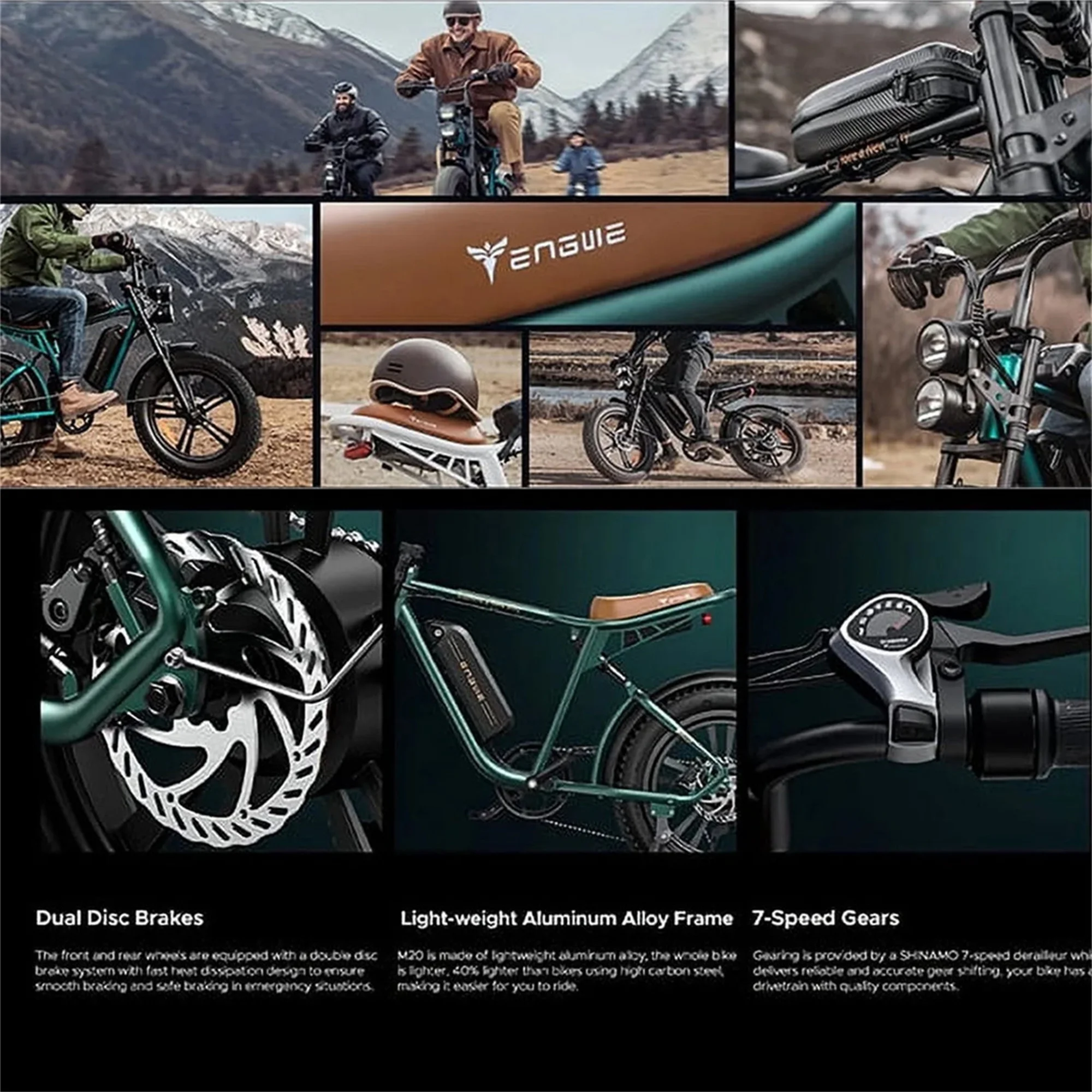 AKEZ Electric Bike for Adults - 1000W 28mph Moped Ebike with 48V 13A Removable Battery, Up to 94 Miles All Terrain Off Road E-Bike with 20*4.0