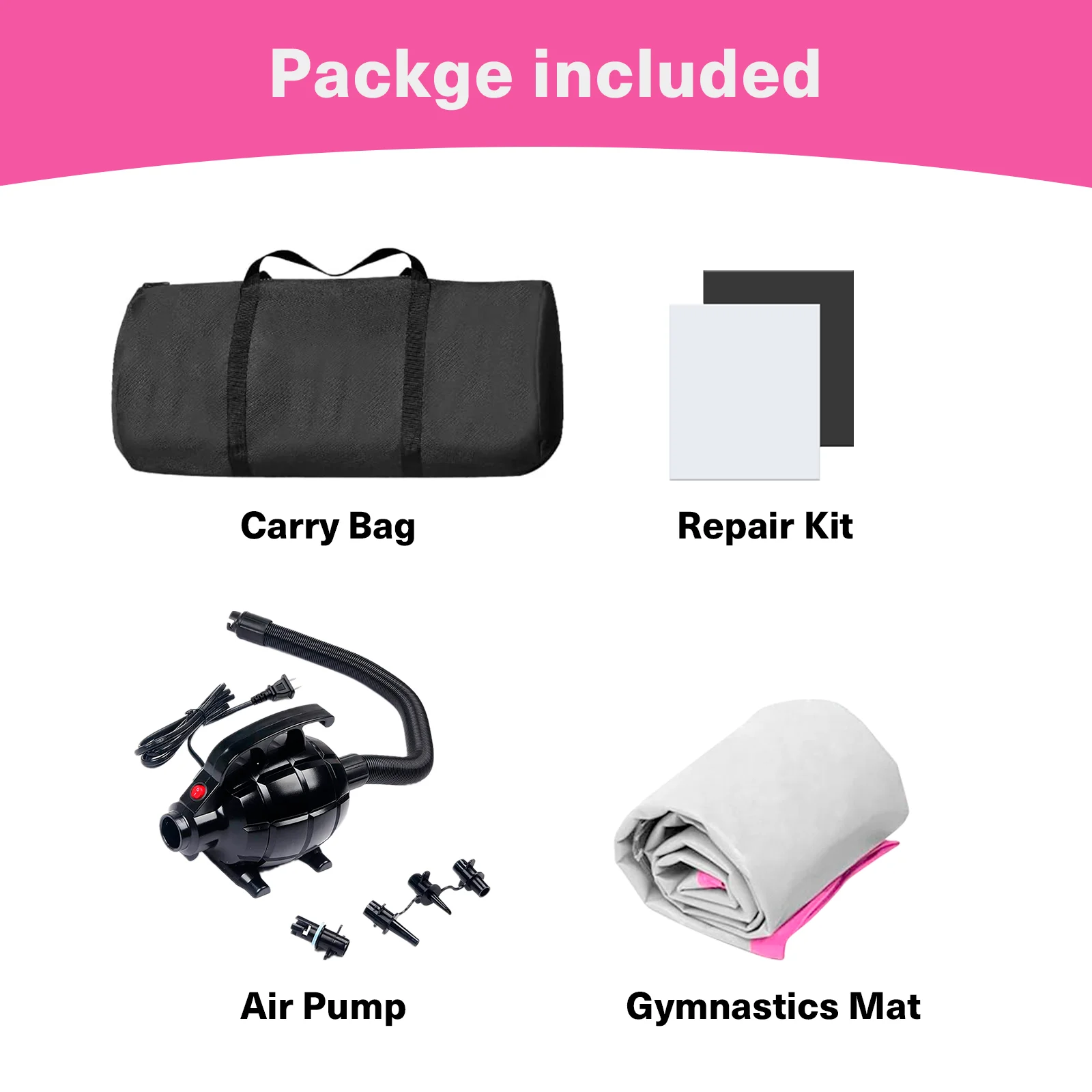 Air Track 10FT Inflatable Gymnastics Mats with Roller Training Mat 4inches With Electric Pump For Home/gym/outdoor