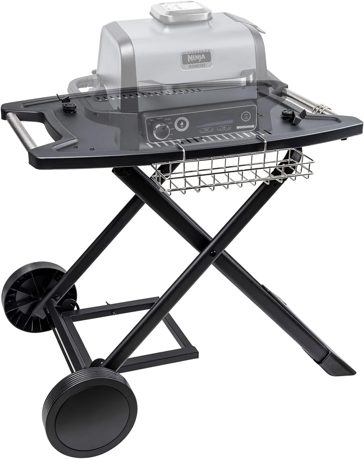 Outdoor Grill Cart Table with Storage, Stainless Steel BBQ Prep Station