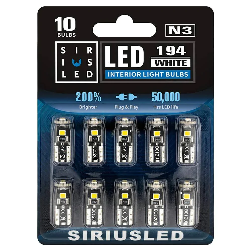 Siriusled Extremely Bright 3030 Chipset LED Bulbs for Car Interior Dome Map Door