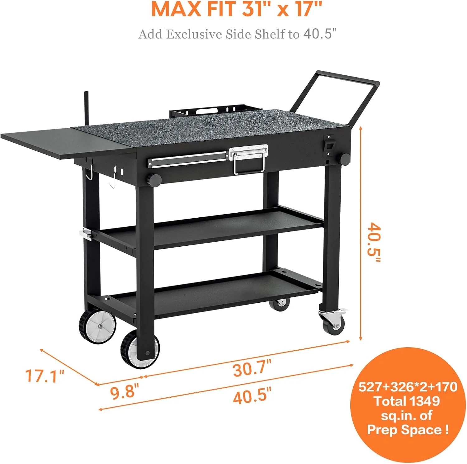 Portable Grill Table Stand for Blackstone & Ninja Griddles - Durable Metal