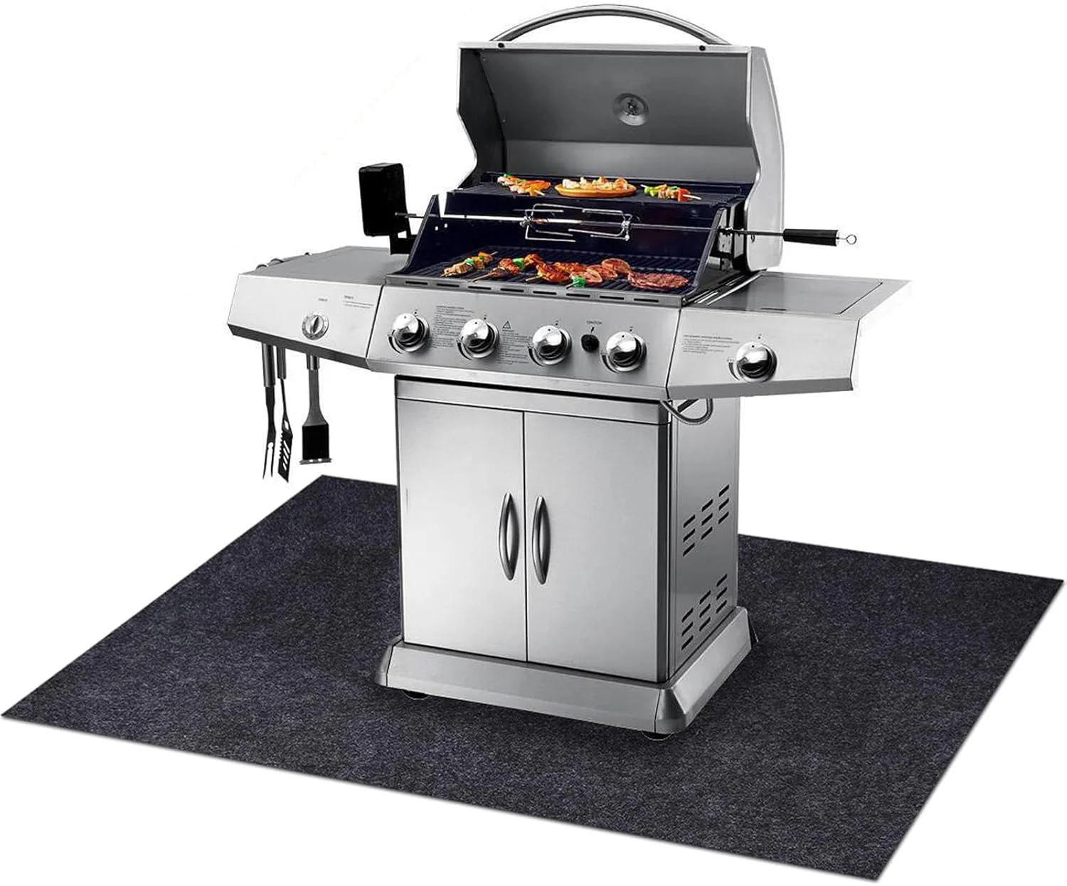 Gas Grill Mat 48x72 Inch, BBQ Grilling Gear for Gas Grills, Absorbent Grill Pad