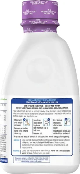 Similac Alimentum Hypoallergenic For Food Allergies and Colic Infant Formula 1-1 qt Bottle