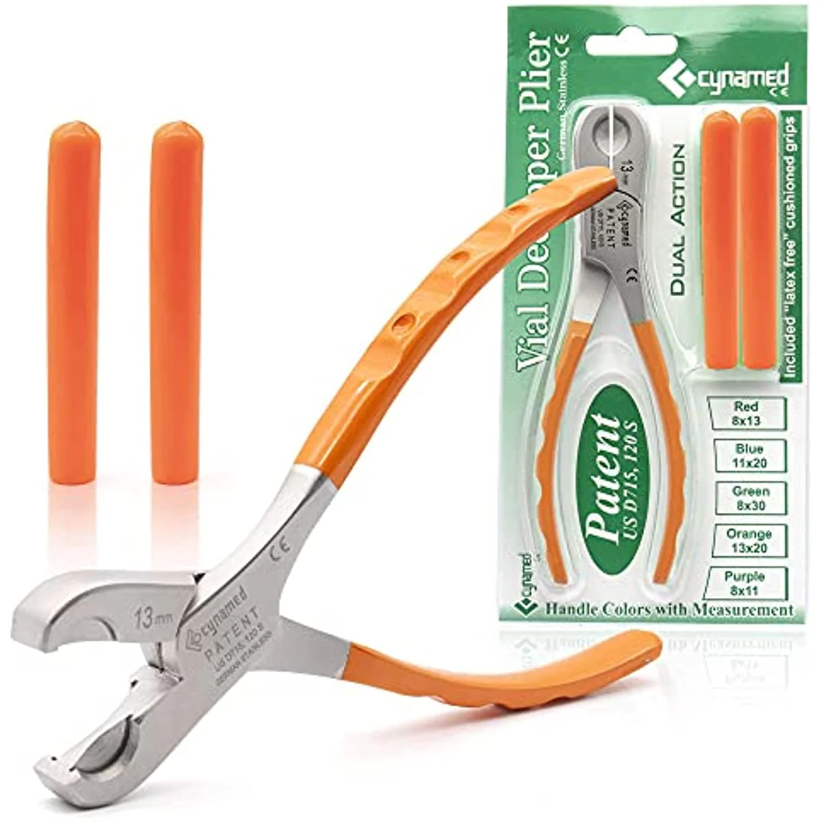 Cynamed Twin Action Decapper Pliers - Perfect for Decapping 13mm and 20mm Crimped Vials and Bottles