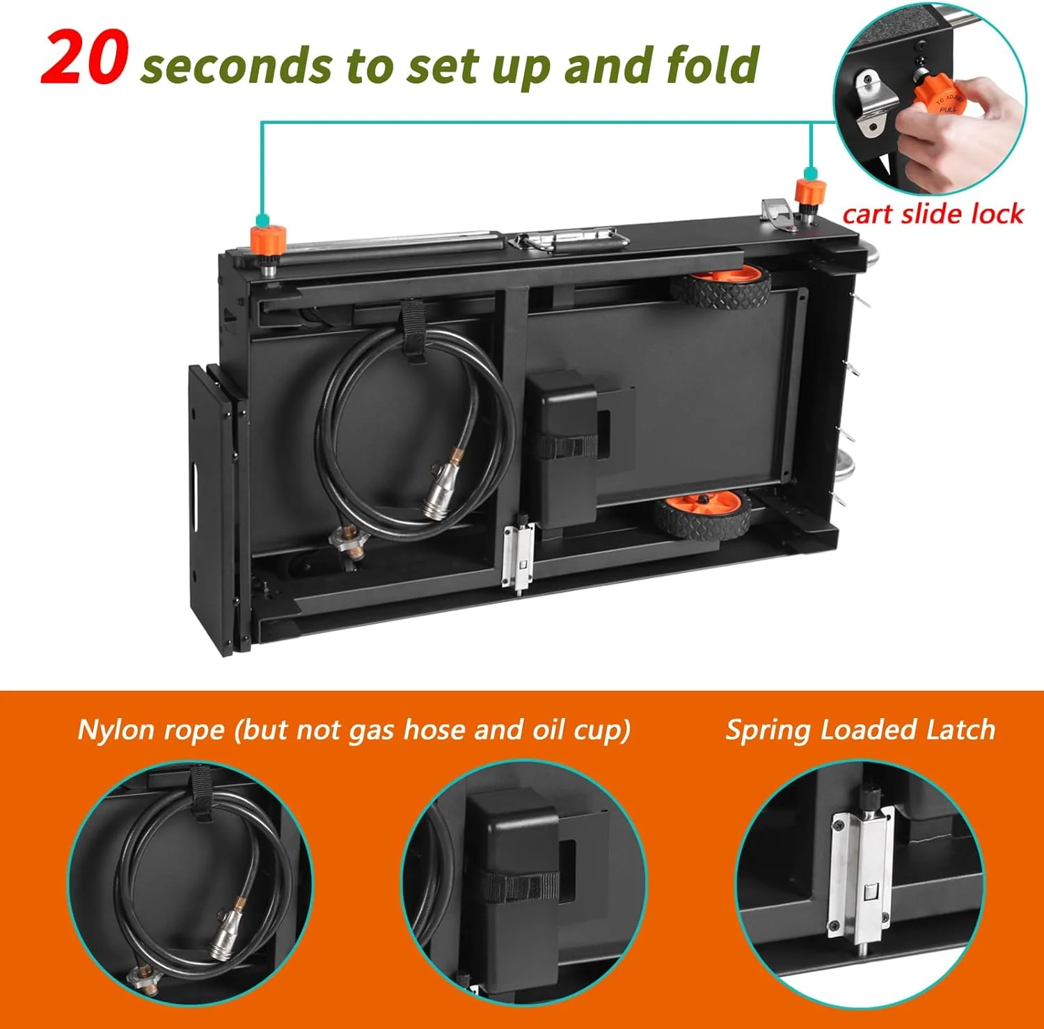 Portable Blackstone Griddle Stand Grill Table - Outdoor BBQ Cart with Wheels