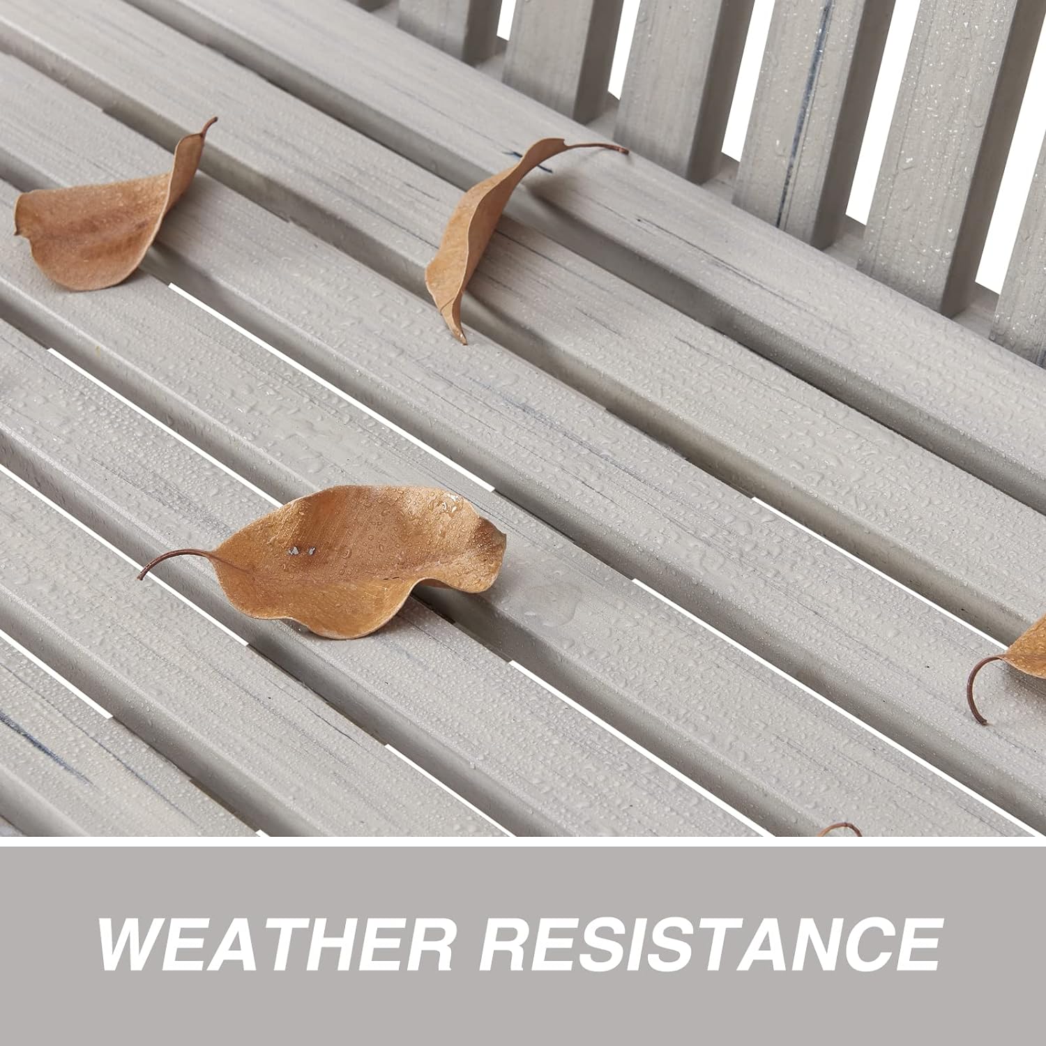 Psilvam Garden Bench, 2-Person Poly Lumber Patio Bench, All-Weather Outdoor Bench That Never Rot and Fade, Suit for Garden, Porch and Park(Brown)