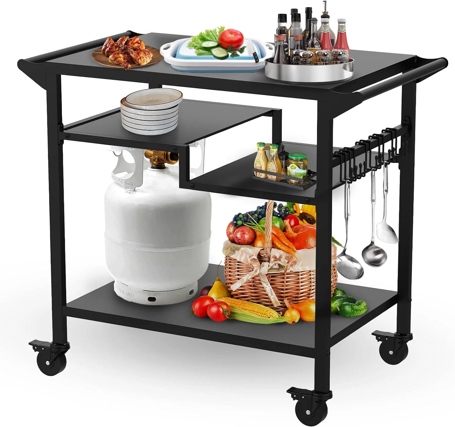 Multifunctional Stainless Steel Grill Table | Double-Shelf 20