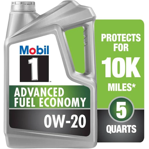 Mobil 1 Motor Oil, Advanced Fuel Synthetic, Advanced Fuel Economy, OW-20 - 5 qt