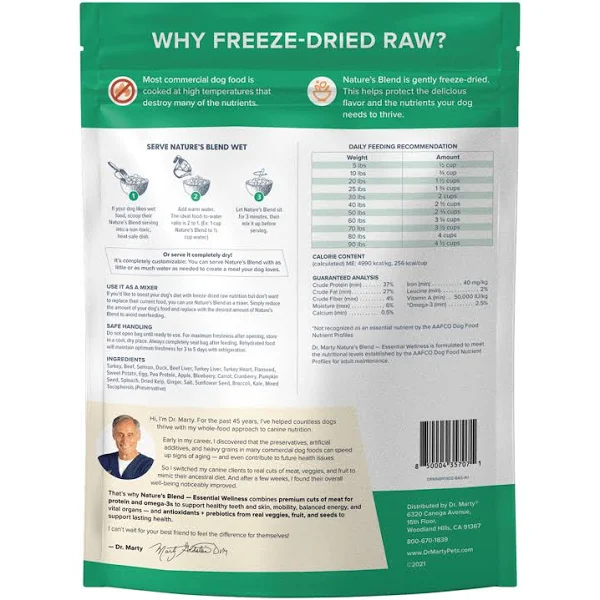 Dr. Marty Nature's Blend Freeze Dried Raw Dog Food - 6 oz