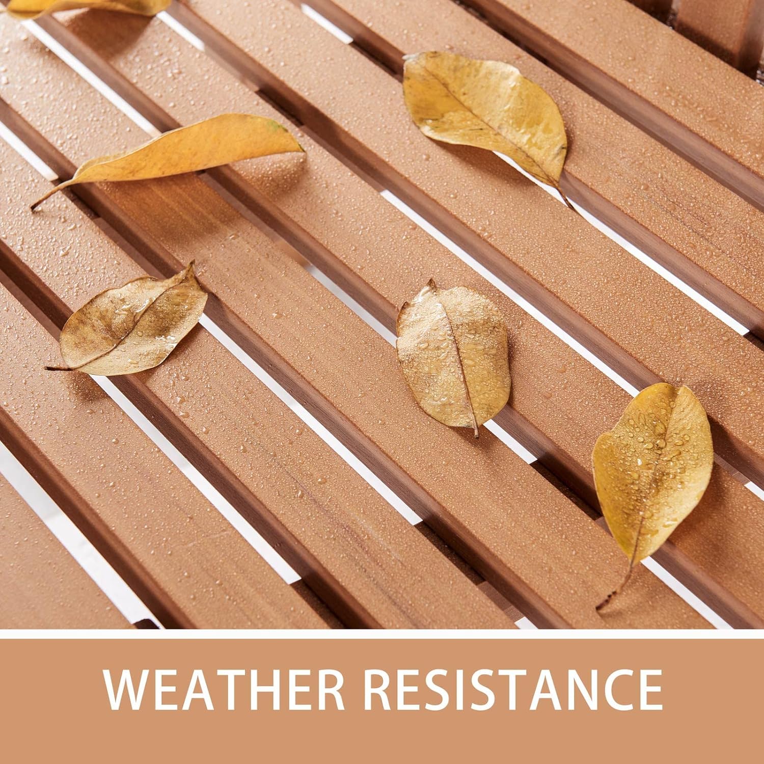 Psilvam Garden Bench, 2-Person Poly Lumber Patio Bench, All-Weather Outdoor Bench That Never Rot and Fade, Suit for Garden, Porch and Park(Brown)