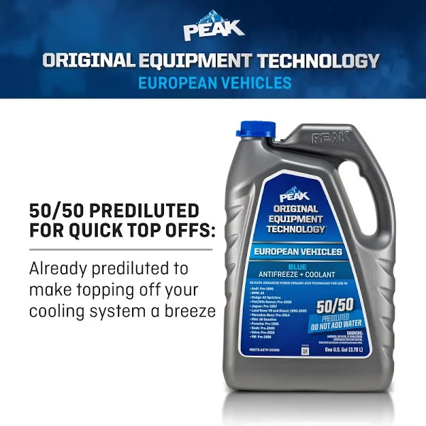Peak European Blue 50/50 Antifreeze + Coolant - 1 Gal